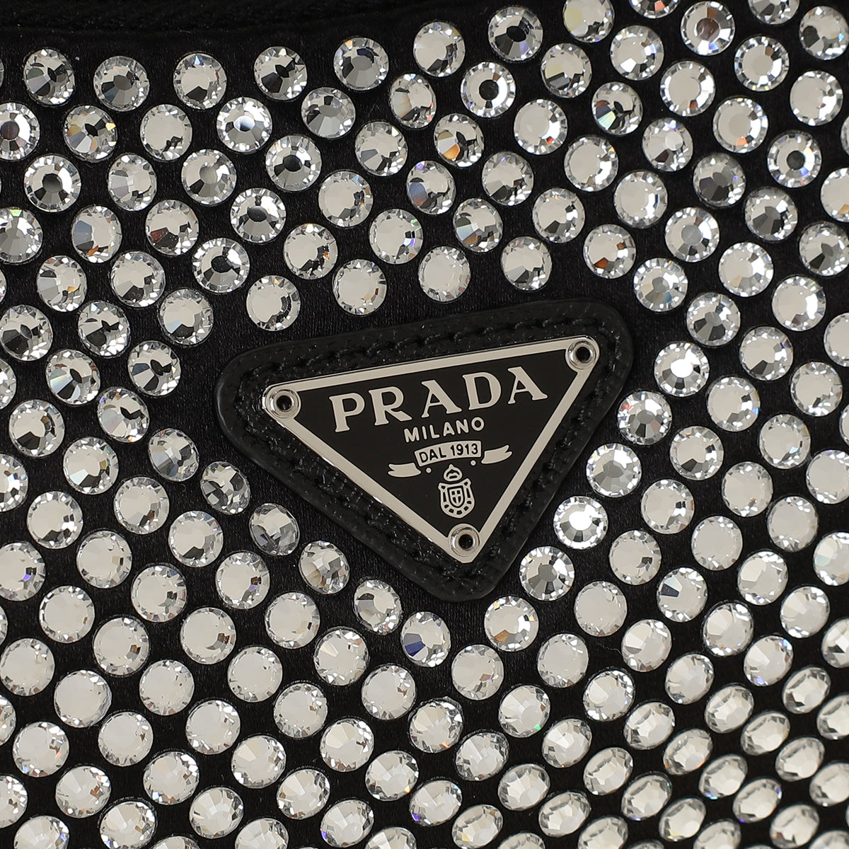 Prada Black Crystal-Embellished Satin Re-Edition 2000 Mini Bag-Prada-THE CLOSET