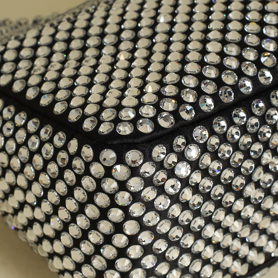 Prada Black Crystal-Embellished Satin Re-Edition 2000 Mini Bag-Prada-THE CLOSET