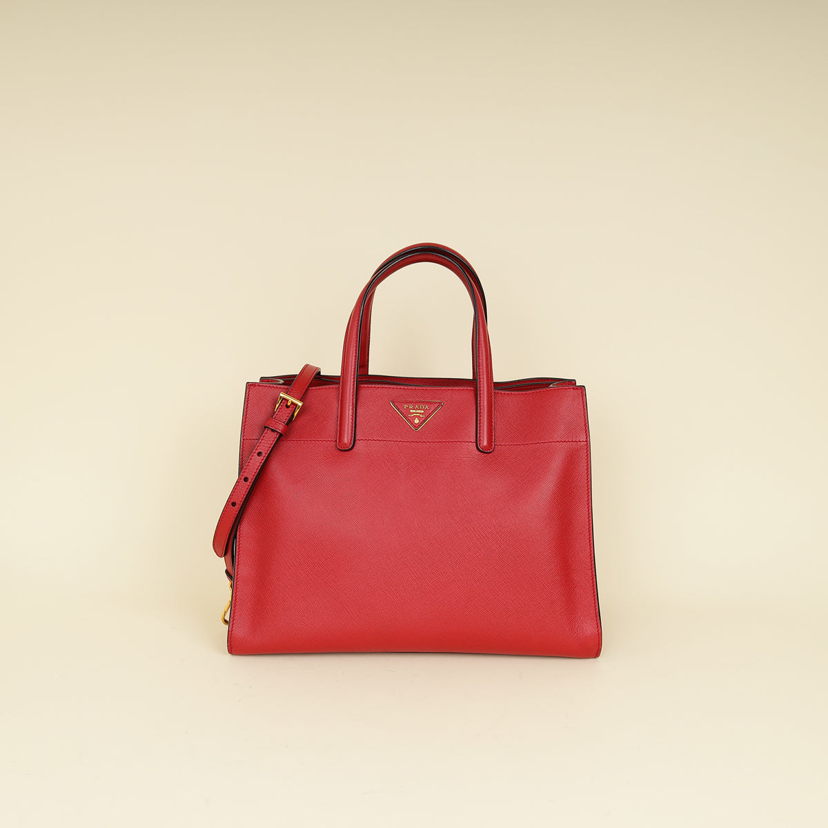 Prada Red Soft Convertible Tote Bag-Prada-THE CLOSET