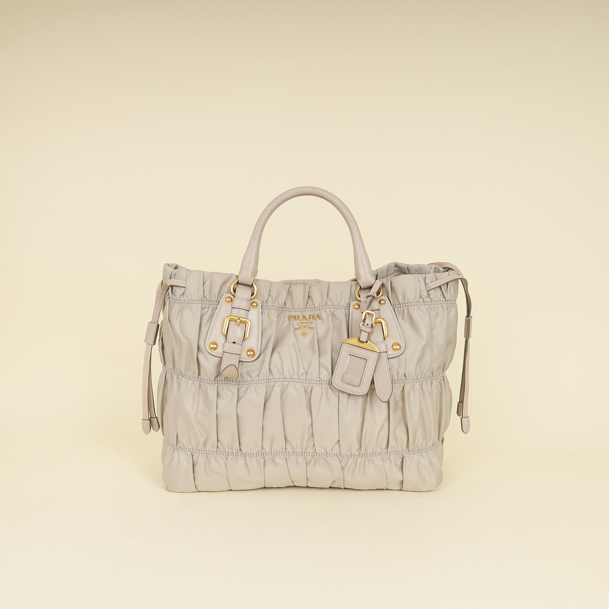 Prada Light Gray Tessuto Gaufre Tote Bag-Prada-THE CLOSET