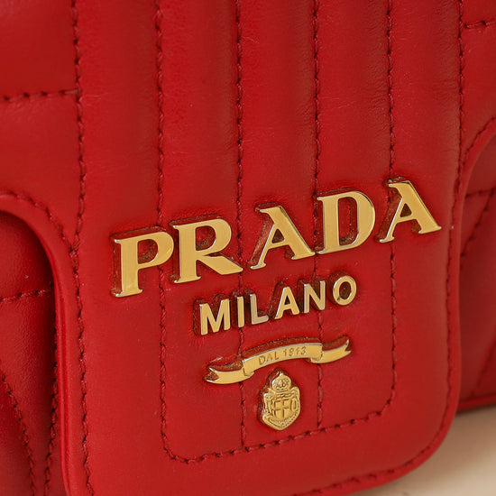 Prada Red Diagramme Flap Bag
