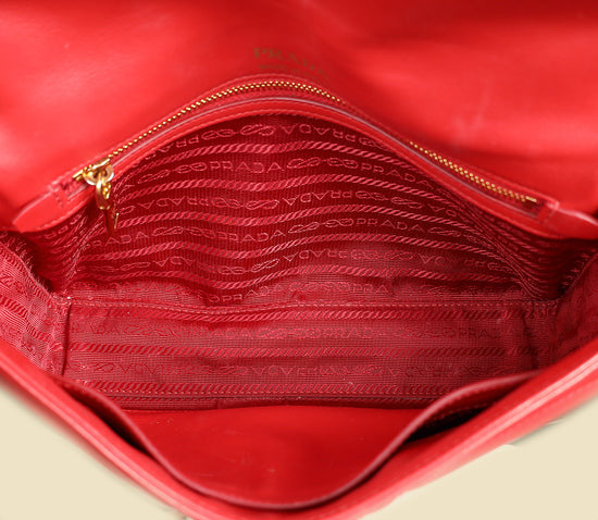Prada Red Diagramme Flap Bag