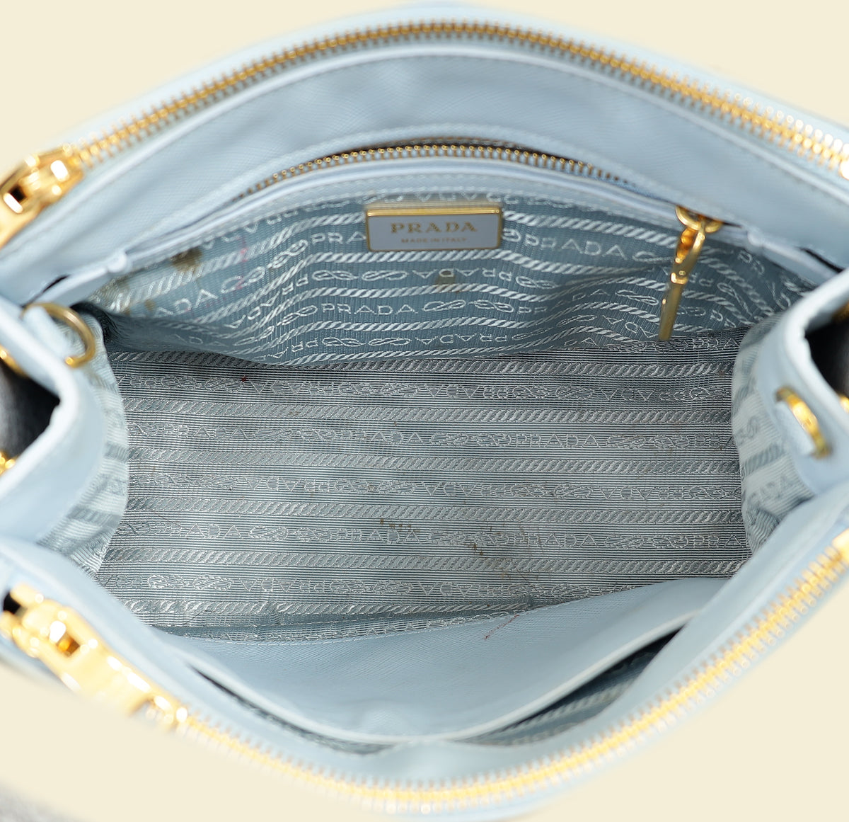 Prada Baby Blue Lux Galleria Small Bag