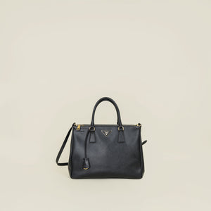 Prada Black Lux Large Galleria Tote Bag
