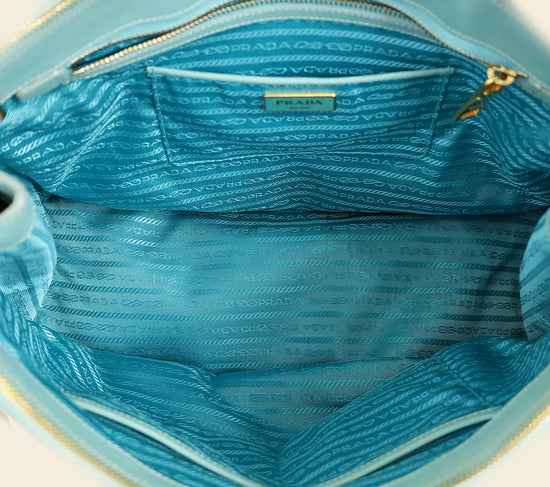 Prada Light Blue Aqua Galleria XL Tote Bag