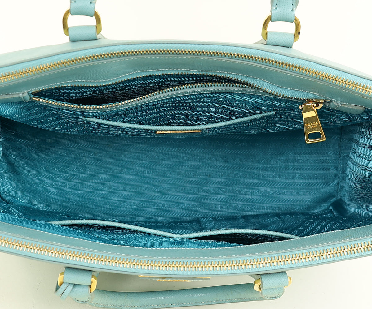 Prada Light Blue Aqua Galleria XL Tote Bag