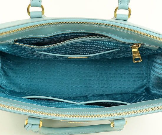 Prada Light Blue Aqua Galleria XL Tote Bag