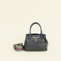 Prada Black Vitello Daino Mini Tote Bag-Prada-Handbags-THE CLOSET