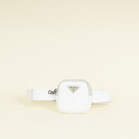 Prada White Re-Nylon Pouch Belt