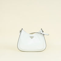 Prada White Cleo Brushed Shoulder Bag