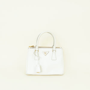 Prada White Galleria Small Tote Bag