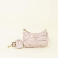 Prada Beige Pink System Patchwork Shoulder Bag