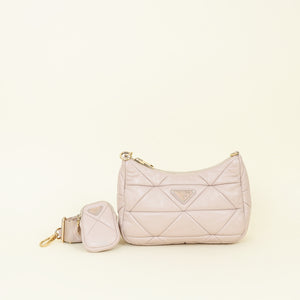 Prada Beige Pink System Patchwork Shoulder Bag