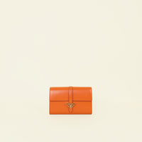 Prada Papaya Orange Logo Plaque Pouch Wallet