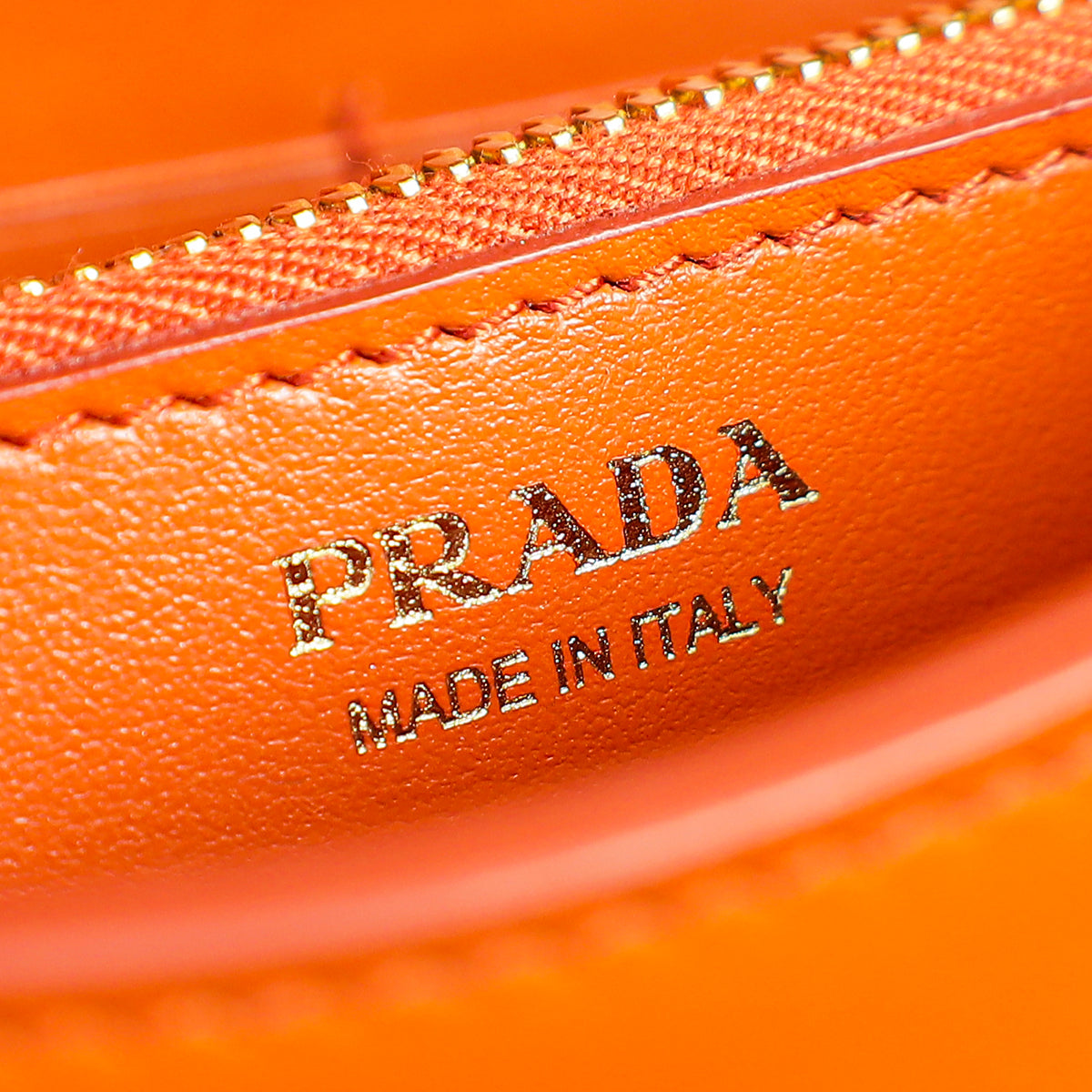 Prada Papaya Orange Logo Plaque Pouch Wallet – THE CLOSET