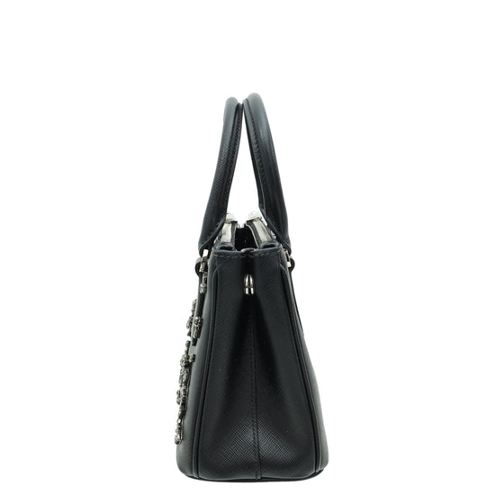 Prada Black Lux Crystal Galleria Mini Bag