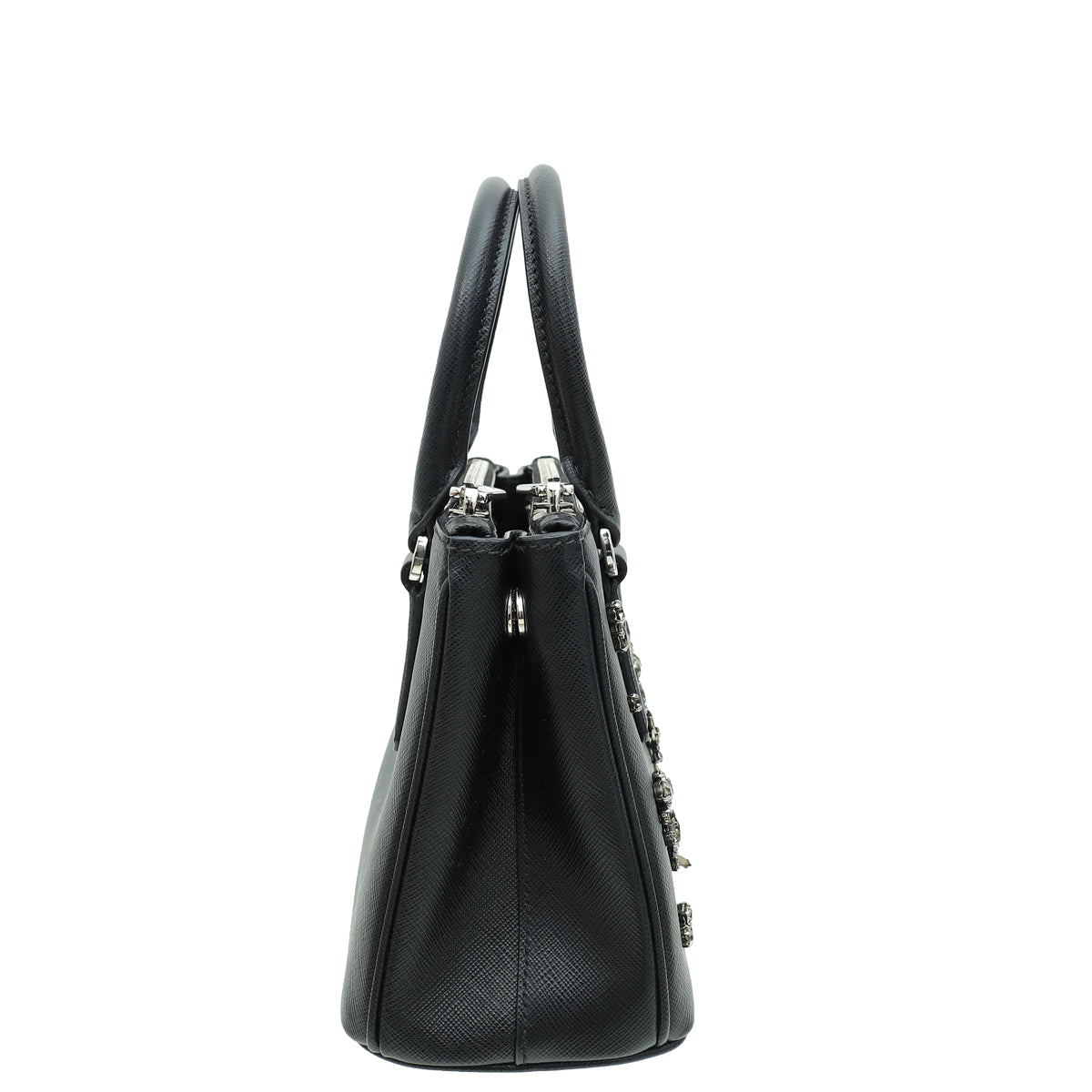 Prada Black Lux Crystal Galleria Mini Bag