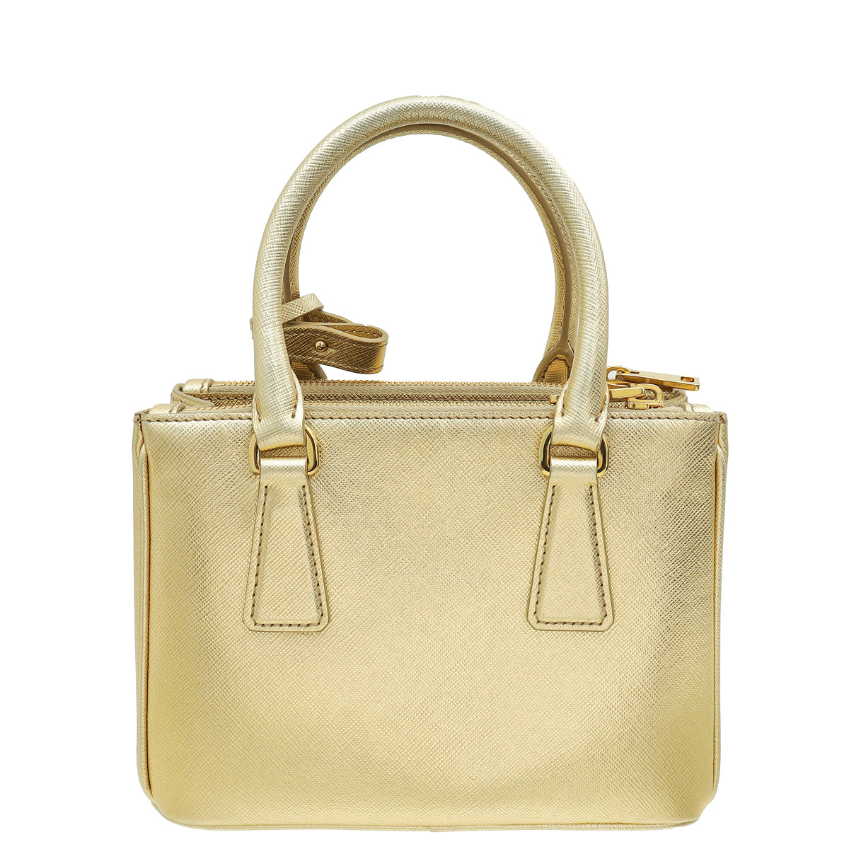 Prada Gold Lux Galleria Mini Tote Bag-Prada-THE CLOSET
