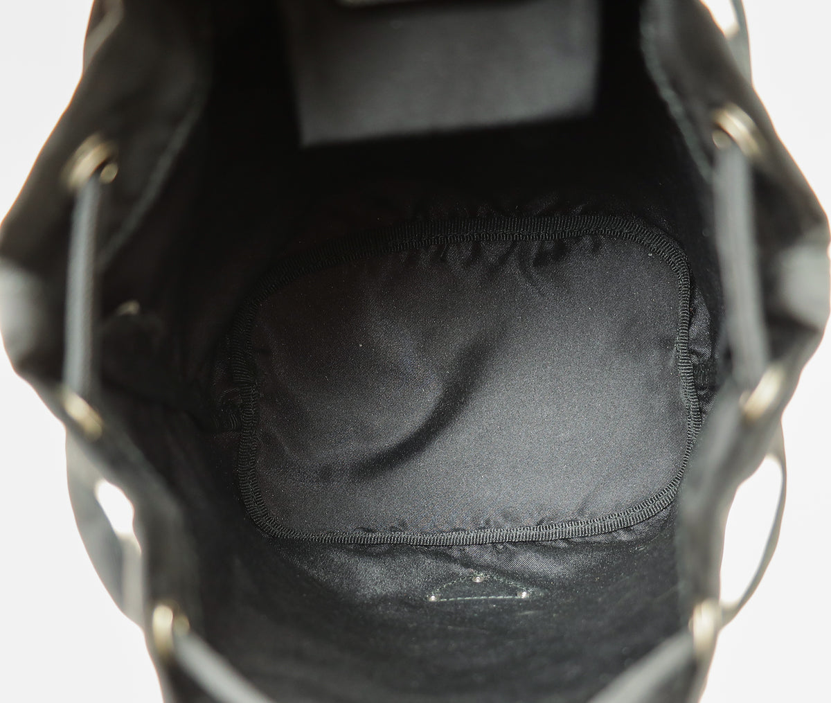 Prada Black Logo Nylon Drawstring Pouch-Prada-THE CLOSET