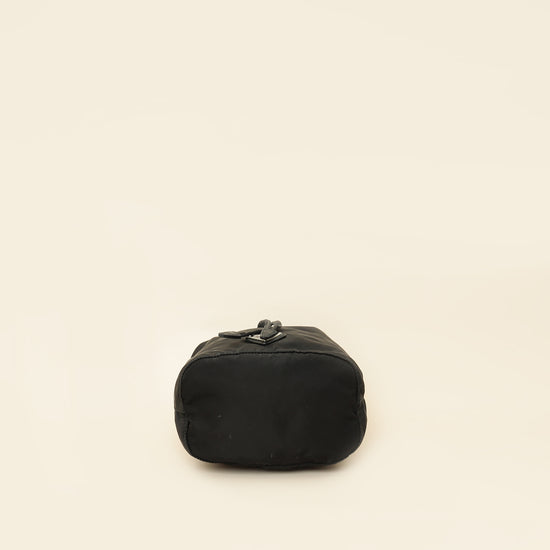 Prada Black Logo Nylon Drawstring Pouch-Prada-THE CLOSET