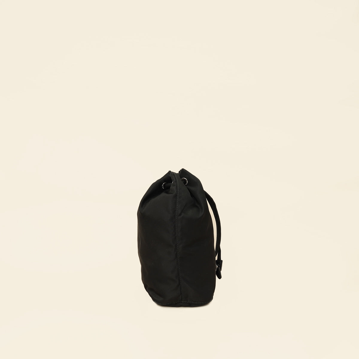 Prada Black Logo Nylon Drawstring Pouch-Prada-THE CLOSET