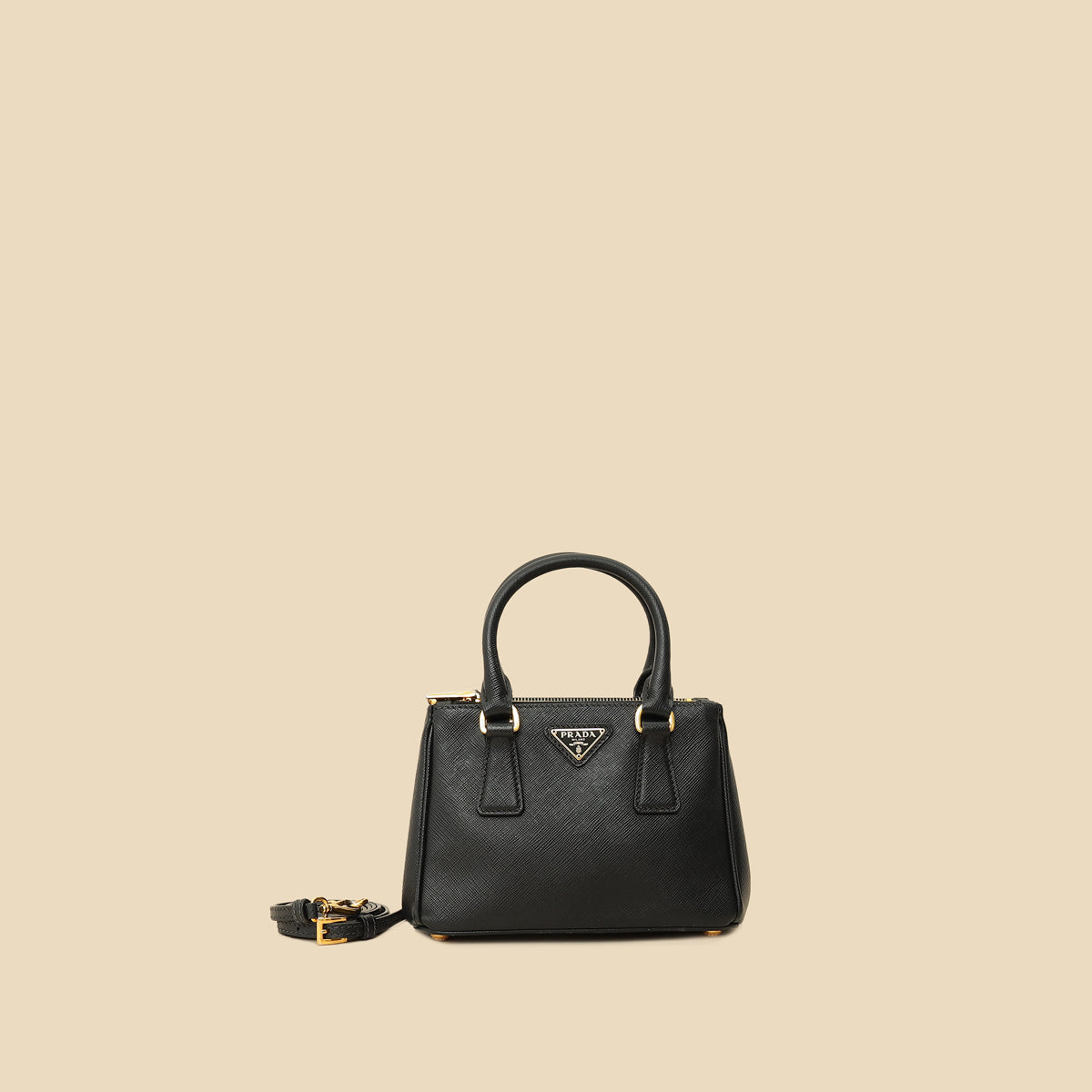Prada Black Lux Micro Galleria Bag-Prada-THE CLOSET