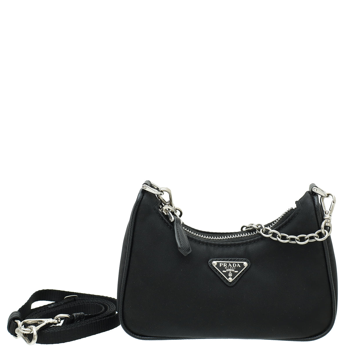 Prada Black Re-Edition Nylon Saffiano Mini Shoulder Bag