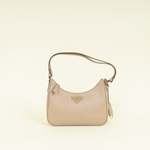 Prada Nude Mini Re-Edition Shoulder Bag | Pre-Owned The Closet UAE