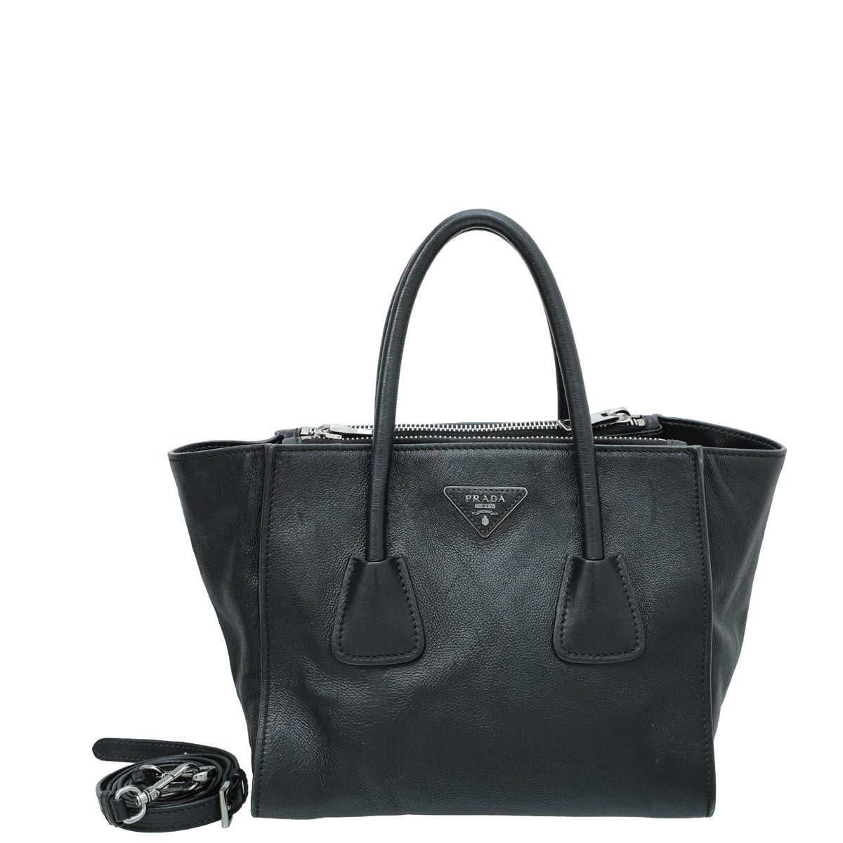 Prada Black Twin Pocket Tote Bag-Prada-THE CLOSET