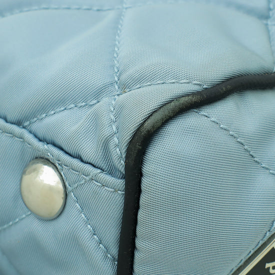 Prada Grey Nylon Quilted Shoulder Bag