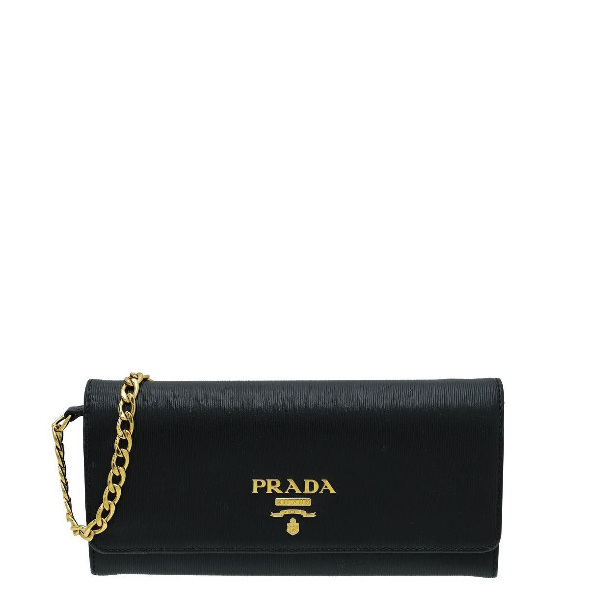 Prada Black Vitello Move Leather Wallet on Chain-Prada-THE CLOSET