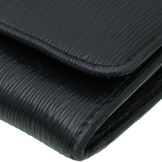 Prada Black Vitello Move Leather Wallet on Chain