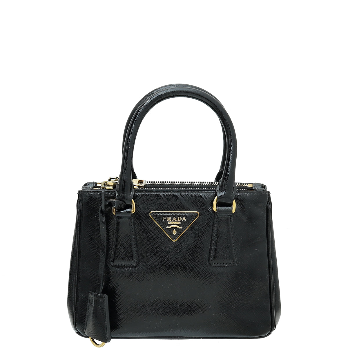 Prada Black Vernis Galleria Mini Bag-Prada-THE CLOSET