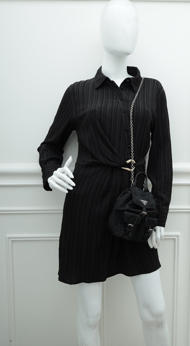 Black Re-nylon Mini-dress