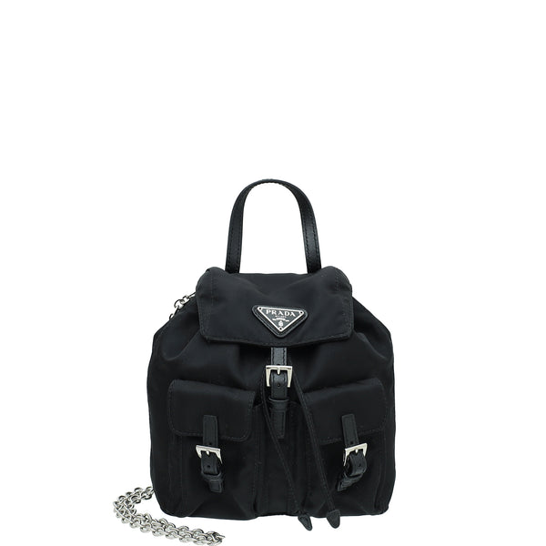 black prada mini backpack Prada Black Re-Nylon Mini Backpack Bag – THE CLOSET
