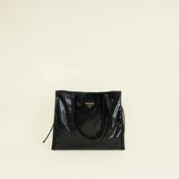 Prada Black Large Logo Tote Bag