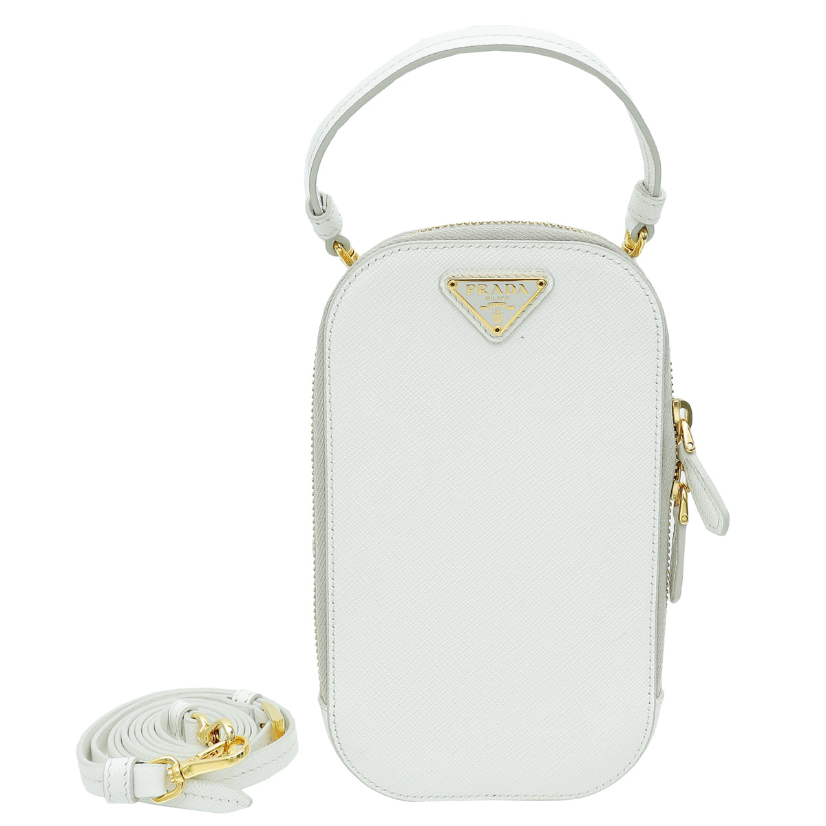 Prada White Lux Phone Mini Bag