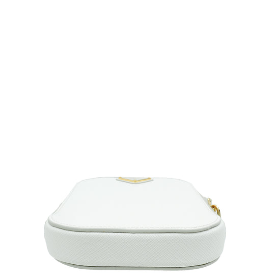 Prada White Lux Phone Mini Bag