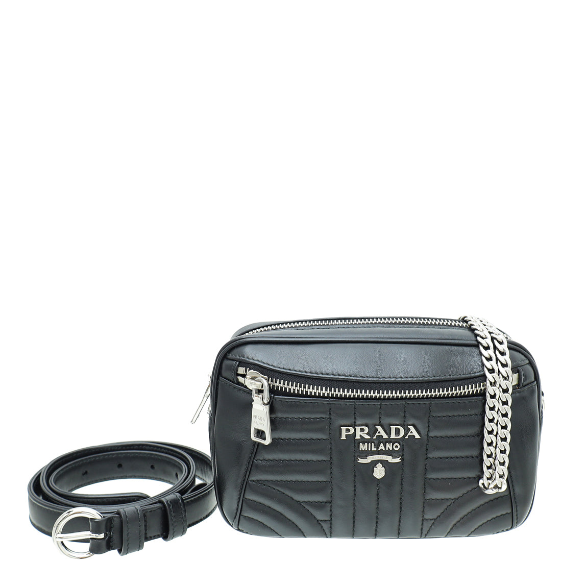 Prada Black Diagramme Shoulder Belt Bag-Prada-THE CLOSET