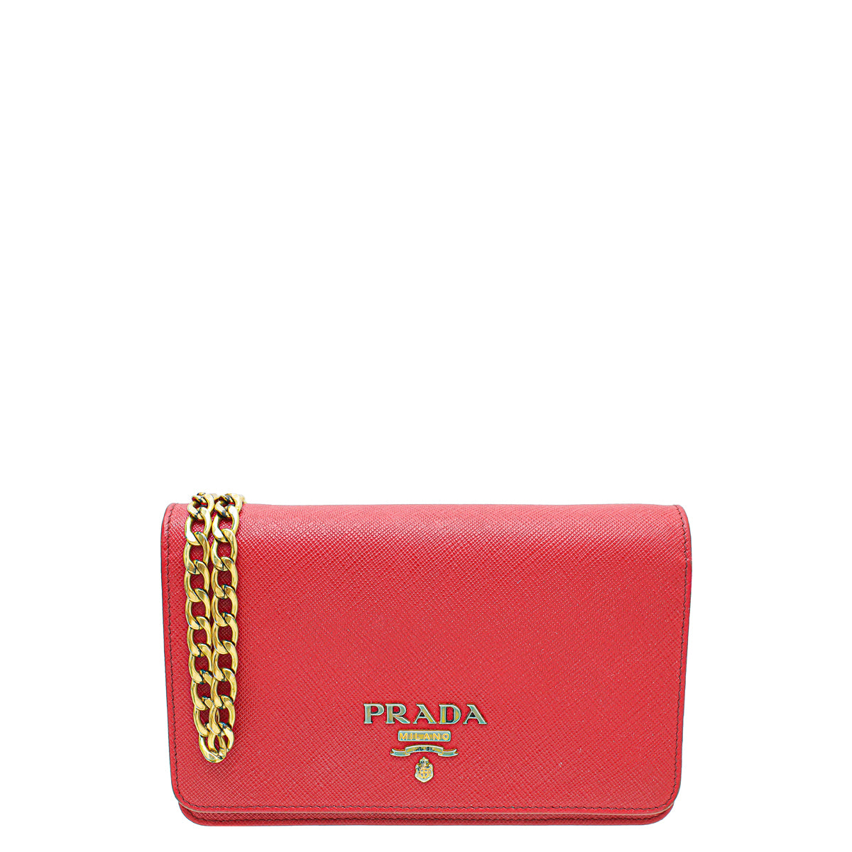 Prada Red Lux Wallet On Chain-Prada-THE CLOSET