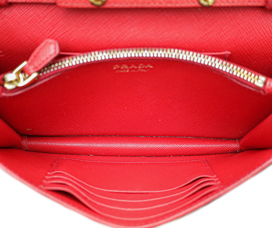 Prada Red Lux Wallet On Chain