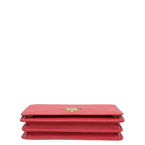 Prada Red Lux Wallet On Chain