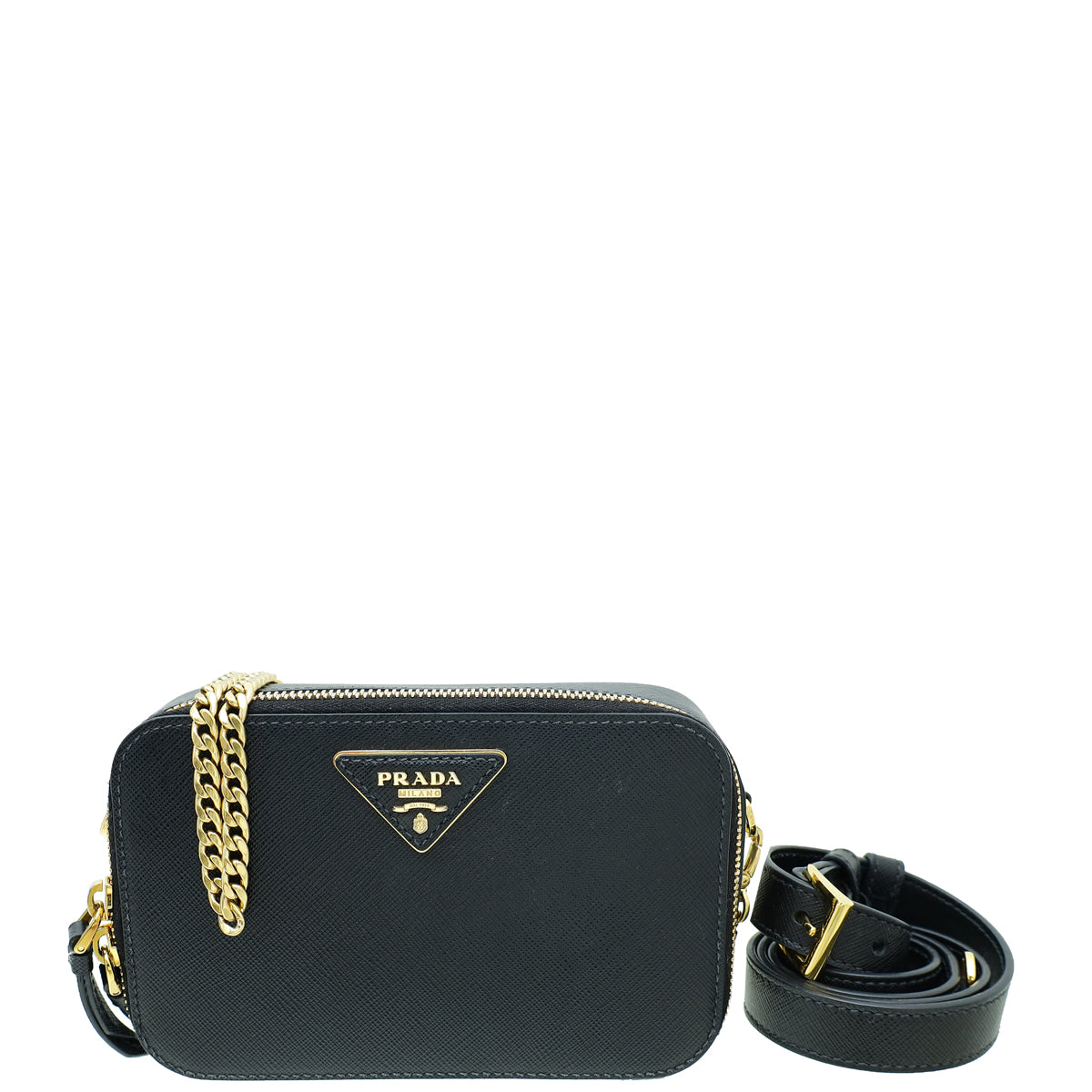 Prada Black Lux Convertible Chain Belt Bag-Prada-THE CLOSET