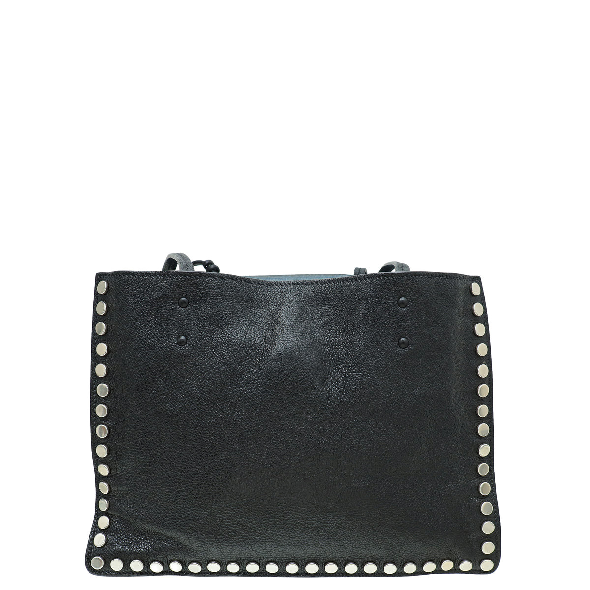 Prada Black Studded Etiquette Glace Small Tote Bag-Prada-THE CLOSET