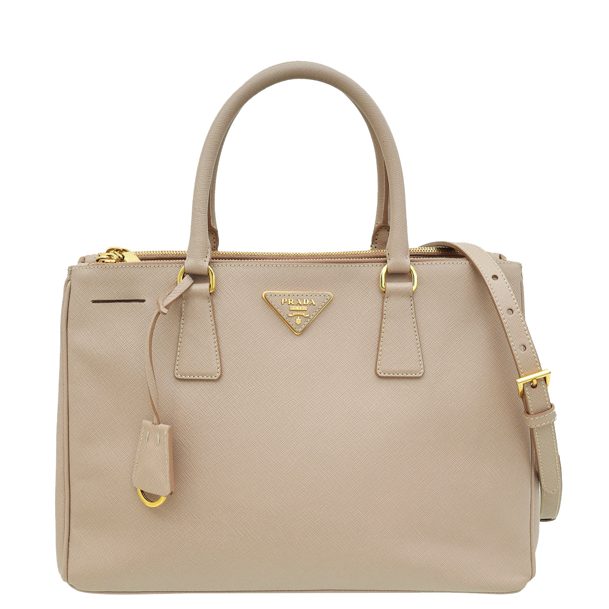 Prada Beige Cammeo Lux Galleria Large Tote Bag