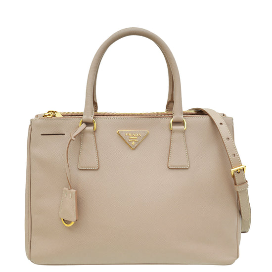 Prada Beige Cammeo Lux Galleria Large Tote Bag