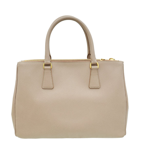 Prada Beige Cammeo Lux Galleria Large Tote Bag