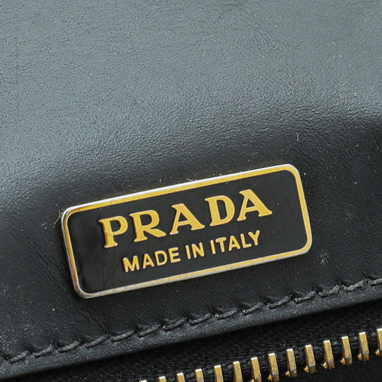 Prada Black Lion's Head Cahier Bag W/Tiger's Head Sherling Top Handle