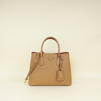 Prada Caramel Cuir Double Handle Large Bag