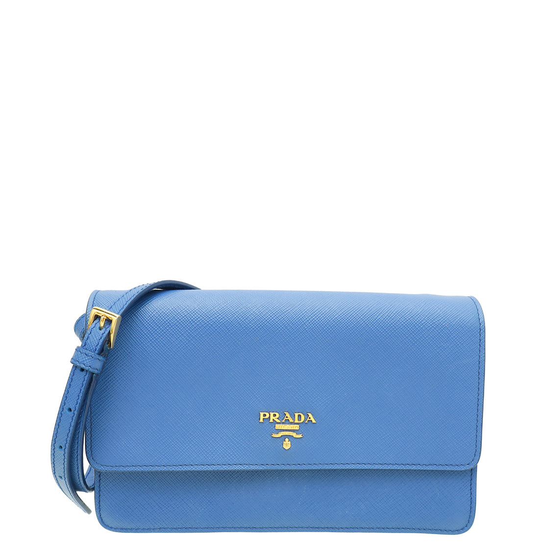 Prada Blue Lux Wallet on Strap-Prada-THE CLOSET